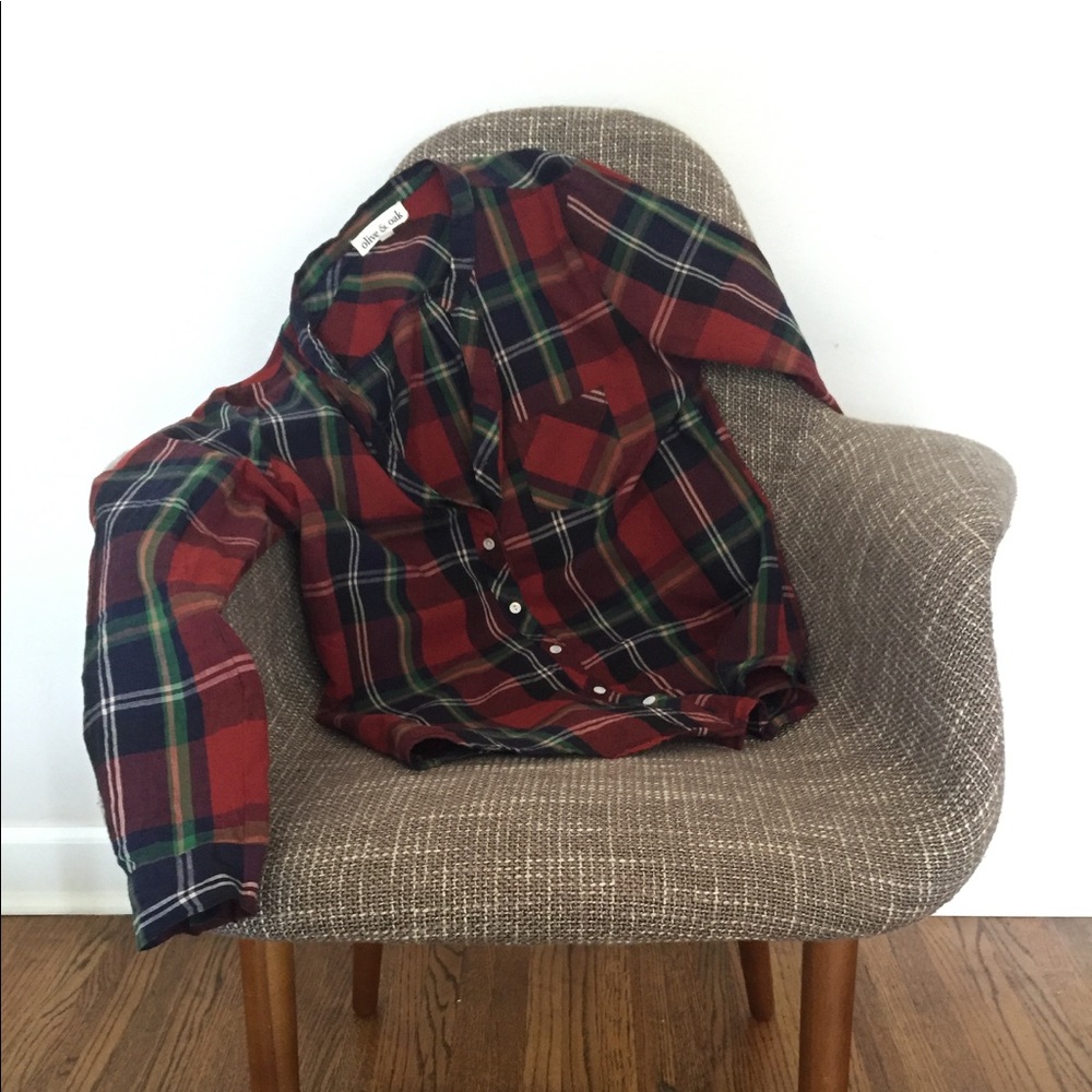 Olive and Oak plaid button down